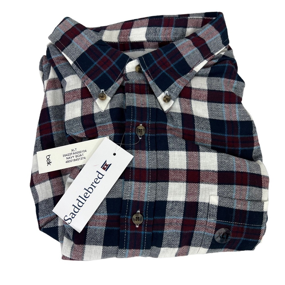 Saddlebred Mens Plaid Flannel Shirt Extra Large